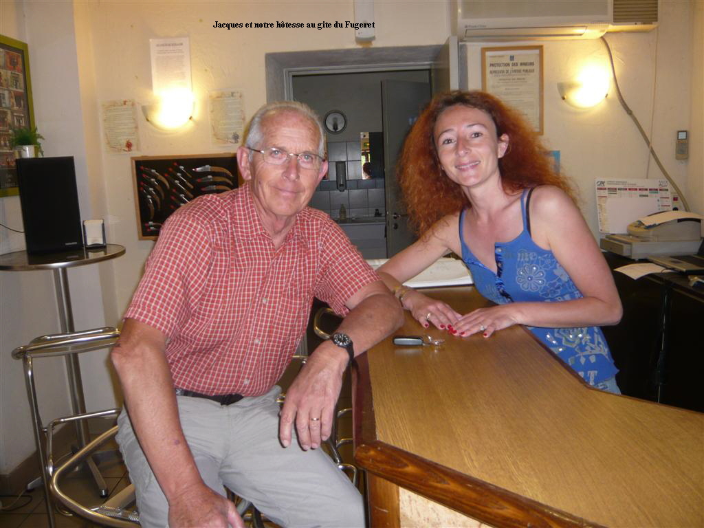 Jacques et notre htesse au gite du Fugeret