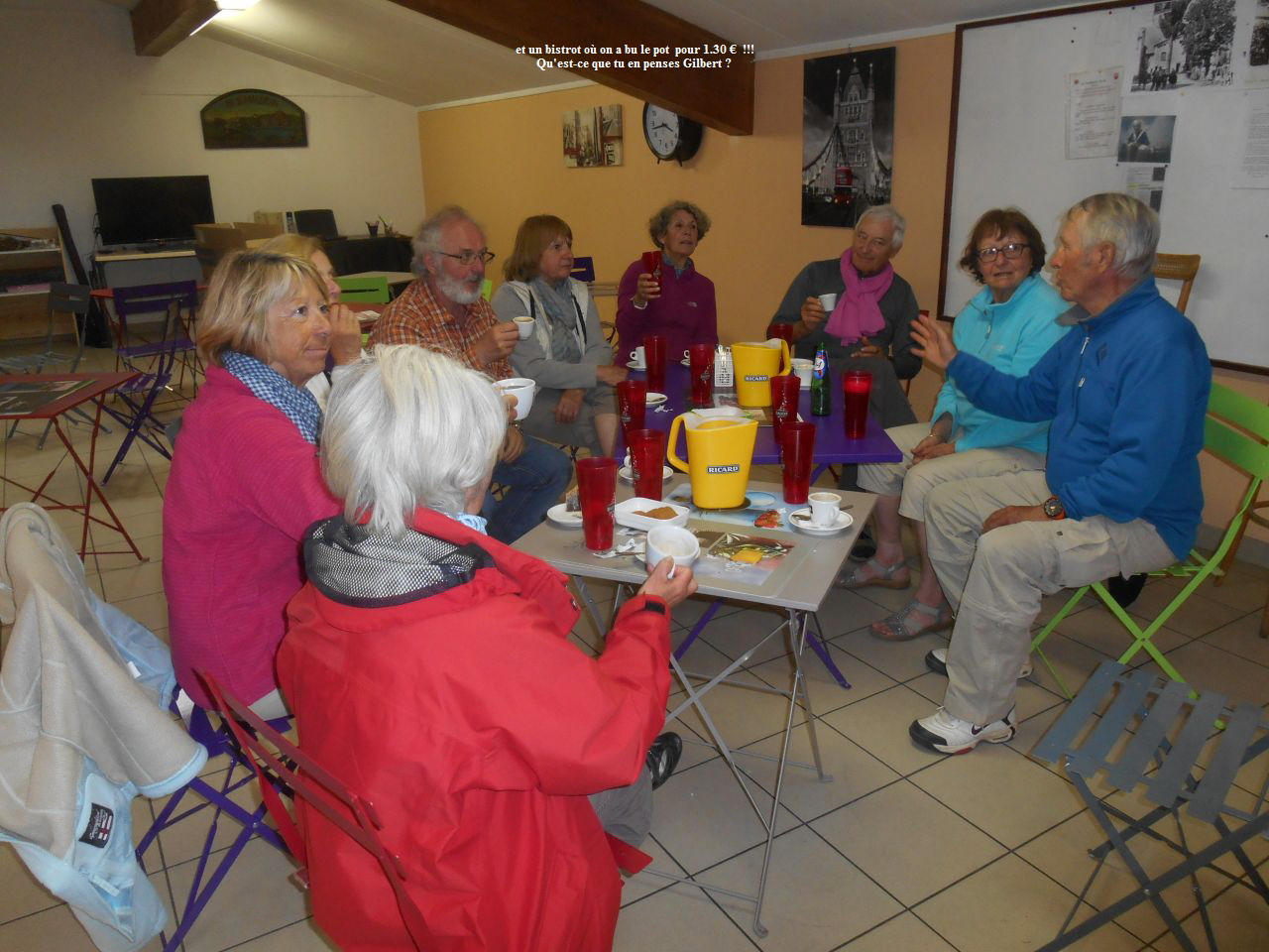 et un bistrot où on a bu le pot  pour 1.30 €  !!!
Qu'est-ce que tu en penses Gilbert ?