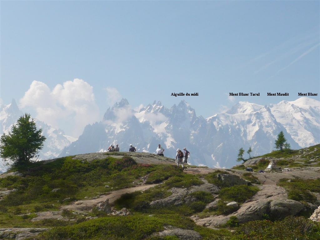 Aiguille du midi                                 Mont Blanc Tacul        Mont Maudit          Mont Blanc