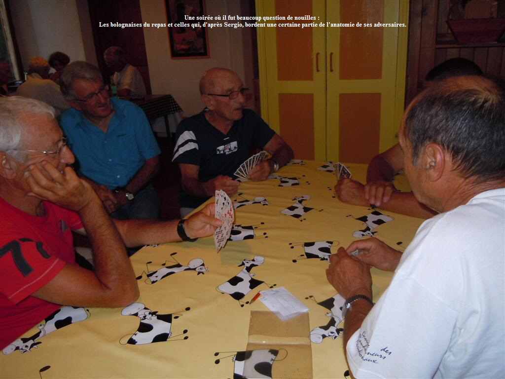 Une soire o il fut beaucoup question de nouilles :
Les bolognaises du repas et celles qui, d'aprs Sergio, bordent une certaine partie de l'anatomie de ses adversaires.
