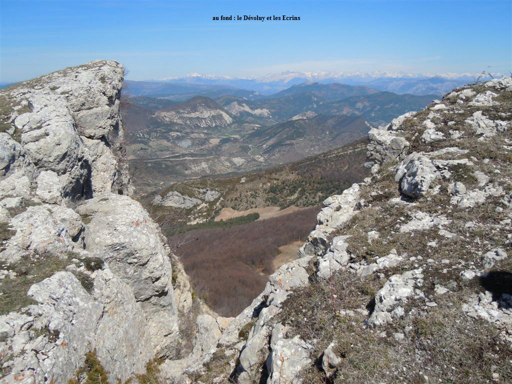 au fond : le Dvoluy et les Ecrins