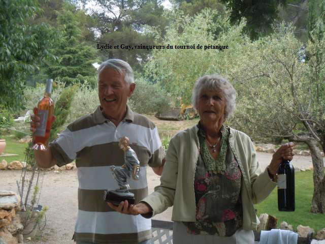 Lydie et Guy, vainqueurs du tournoi de ptanque
